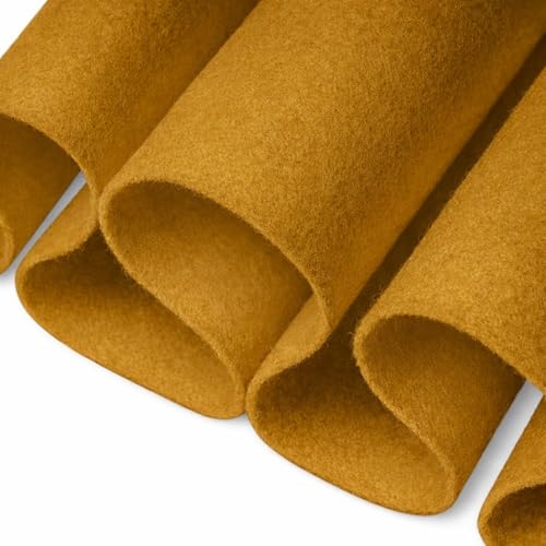 FabricLA Felt Fabric 72" Wide 1.6mm Thick Acrylic Felt by The Yard - Soft Felt Fabric for DIY Crafts Sewing School Projects Wall Decor & Accessories - Antique Gold, 4 Yard - color: Antique Gold, size: 4 Yard