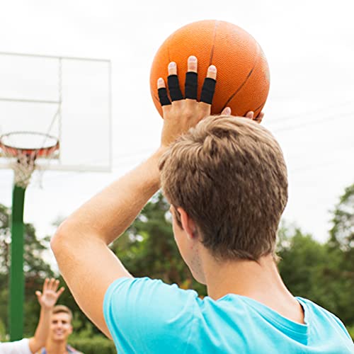 20 Pcs Finger Sleeves Protectors, Elastic Sport Finger Sleeves, Black/Red - color: Black,red
