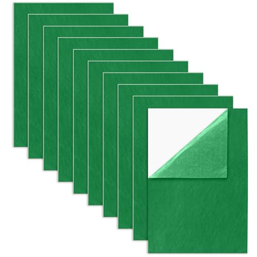 Bonsicoky Green Self Adhesive Felt Sheets, 10 Pack, A4 Size (8" x 12") - color: Green
