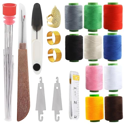 Hand Sewing Kit with 25 Big Eye Sewing Needles, 43 PCS Portable Sewing Supplies with Thread, Seam Ripper, Needle Threaders, Thimbles, Scissors & Tape Measure for Repair and DIY Craft