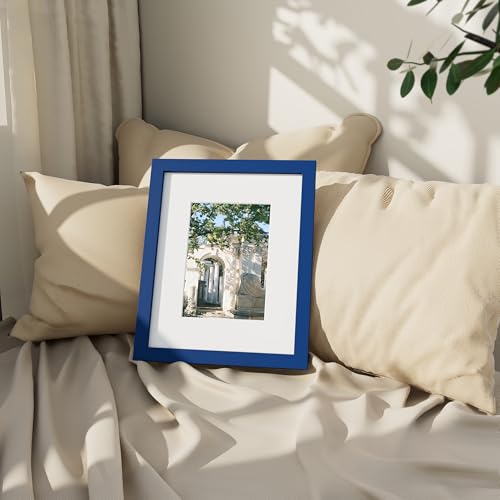 Vittanly 8x10 Picture Frame, Matted for 5x7 Photos, Royal Blue - color: Royal Blue, size: 8x10