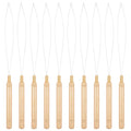 10 PCS Hair Extension Loop Tool, Reusable Bead Threader for Hair, Extension Bead Loop Tool for Feather Extensions