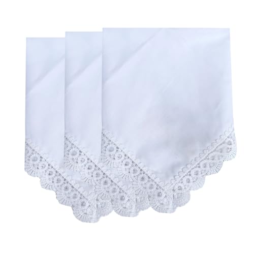6 Pack of Ladies Embroidery Cotton Handkerchiefs Lace Wedding Hankies - color: B01-8853