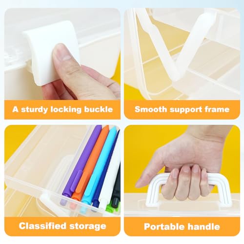 10Inch Tackle Box Organizer and Storage,Three-Layer Sewing Box With 2 Trays - color: White