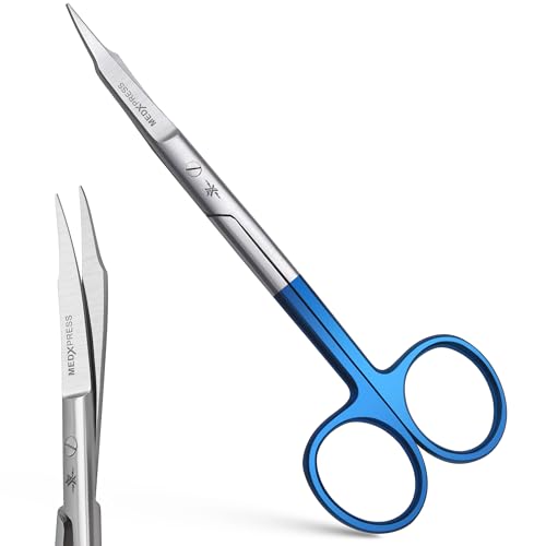 Blue Handle Premium Embroidery Scissors Curved for Art & Craft Hydroponic Scissors With Heavy-Duty Grooming Scissors for Precise Cutting & Crafting Sewing Applique Scissor.