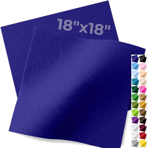 IONTACH 18" X 18" Soft Felt Sheets 1.6mm Thick (2 Packs, Royal Blue) - color: Royal Blue