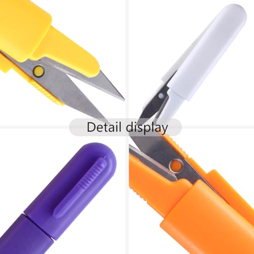 PRETYZOOM Mini Sewing Scissors 4 pack Embroidery Clippers with Protective Cap Lightweight Thread Cutter for Cross Stitch Diy Crafts Tailor Trimming Hanging Design