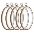 Marvexi 5Pcs Oval Embroidery Hoops 6.3"x9", Vintage Cute Faux Wood - style: 6.3" x 9"