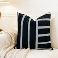 Slow Cow Square Throw Pillow Cover Stripe 18 x 18 Inches Black Off White - color: Black Patchwork, size: 18" x 18" (Pack of 1)