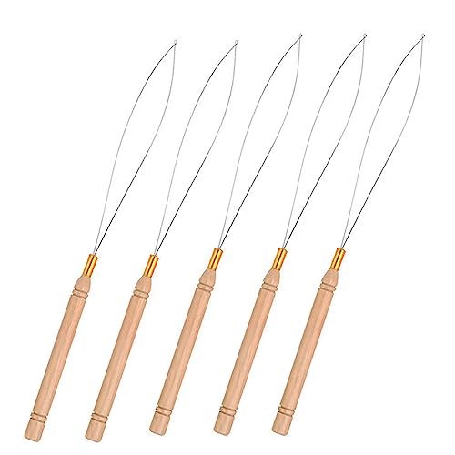 5 Pcs Hair Extension Loop Needle Threader for Micro Nano Rings