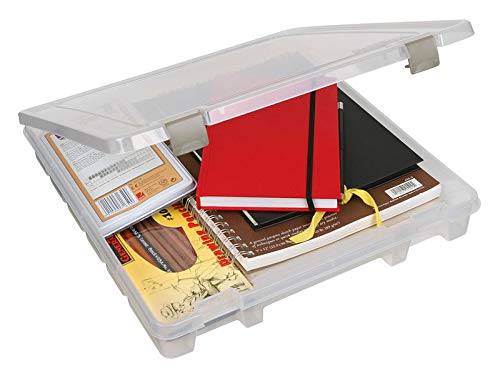 ArtBin 9100AB Super Satchel Slim 1 Open Compartment, Art & Craft Organizer, [1] Plastic Storage Case, Clear - style: 1 Compartment