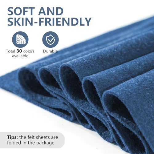 Navy Soft Felt Sheet 36'' X 36'', 1.4mm Large Felt Fabric Sheet for Crafts - color: Navy