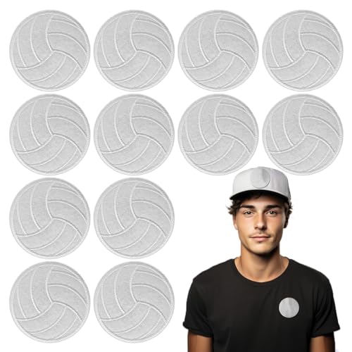 12Pcs Volleyball Iron on Patches, Iron on Embroidered Applique Patches for Jackets, Hats, Backpacks, Jeans - color: 12pcs Volleyball