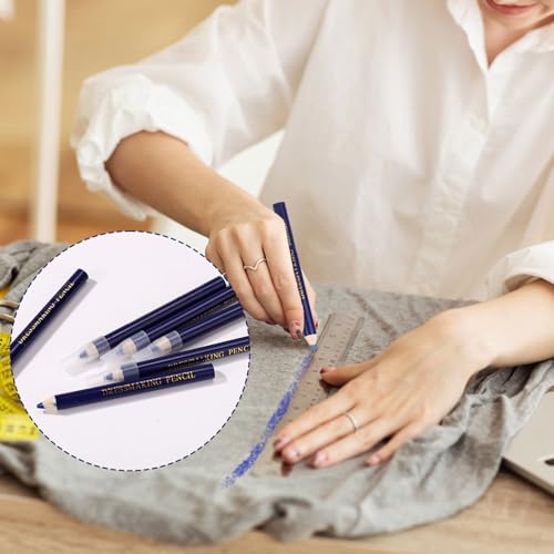 6pcs Fabric Markers for Sewing Pen, Water Soluble Tailors Chalk (Blue) - color: Blue