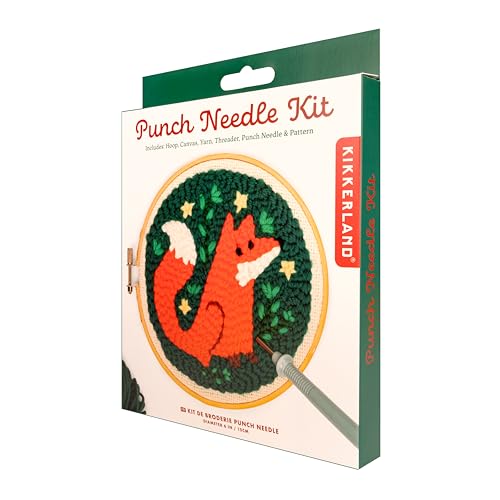 Kikkerland Punch Needle - Fox - Includes Everything Needed - style: Fox