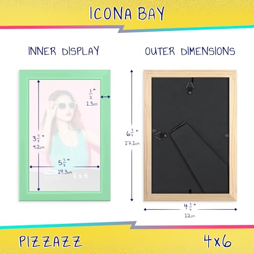 Icona Bay 4x6 Picture Frame, Pastel Green Solid Wood Scandinavian Style Frame for Photo, Pizzazz Collection - color: Pastel Green, size: 4x6