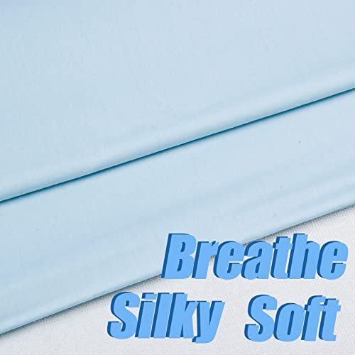 2 Yard Baby Blue Cotton Fabric, Natural Cotton Poplin Fabric by The Yard, 59 Inches Wide 100% Cotton Fabric, Soft Embroidery Muslin Quilting Material for Sewing Material Apparel Cloth - color: Baby Blue, size: 2 Yards
