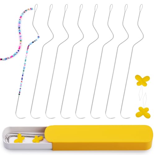 GarfxG 8 PCS Beading Needles, 7.48 in Stainless Bead Spinner Needles - style: 8pcs Spinner Needles/Plastic Box