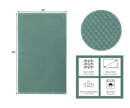 COTTON CRAFT Amazing Kitchen Towels - 8 Pack 100% Cotton Waffle Terry Towel - color: Seafoam, size: 8 Pack