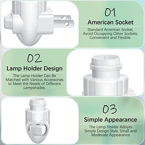 Tuanse 10 Sets Plug in Night Light Base with Shade Mount Clip, White - color: White