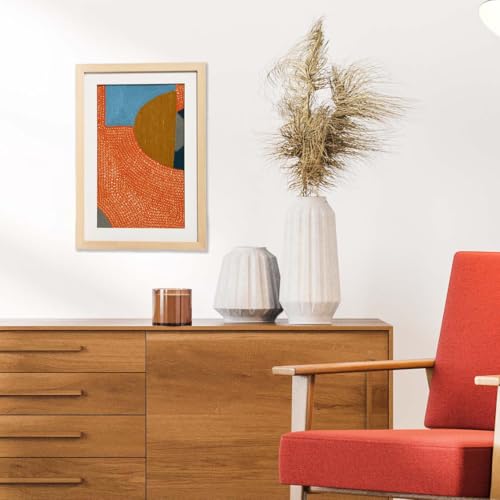 Abstract Embroidery in Wood Frame