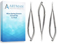 ARTMAN INSTRUMENTS Micro Castroviejo Scissors 5.5" Curved – Set of 3, Micro Stitch & Thread Cutting, Embroidery, Spring Action, Extra Sharp, Squeezable Surgical Scissors for Dental, ENT