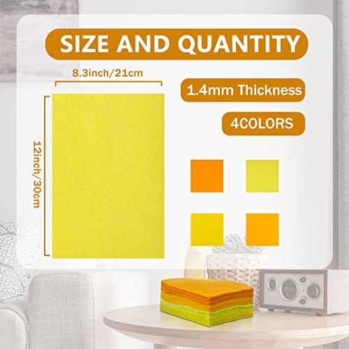 Jtnohx Soft Felt Sheets Felt Fabric for Crafts 4 Colors 40Pcs Yellow Series - color: Yellow Series