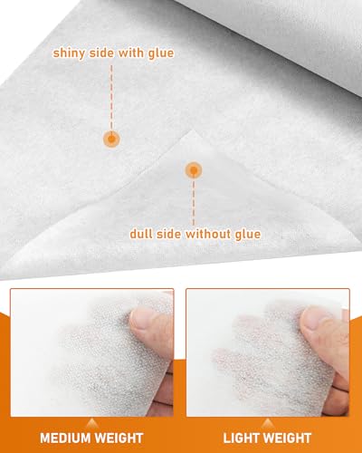 PLANTIONAL11.6"x30yd Medium Weight Non-Woven Fusible Interfacing for Sewing - color: White, size: Medium Weight