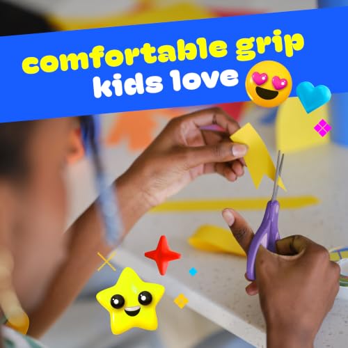 Scotch 5" Soft Touch Blunt Kid Scissors, Purple, 12 Count, Teacher's Pack - size: 12 count - pointed