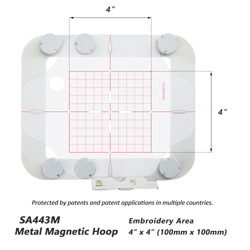 Sew Tech Magnetic Embroidery Hoop for Brother, 4x4in 100x100mm Round SA443 - color: 4"×4" - SA443M