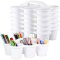 gisgfim 6 Pack Classroom Caddy Organizer with Handle, 6 Compartments, White - color: White