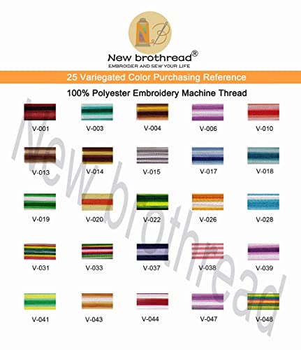 New brothread 25 Colors Variegated Polyester Embroidery Machine Thread Kit - color: 25Colors×500M