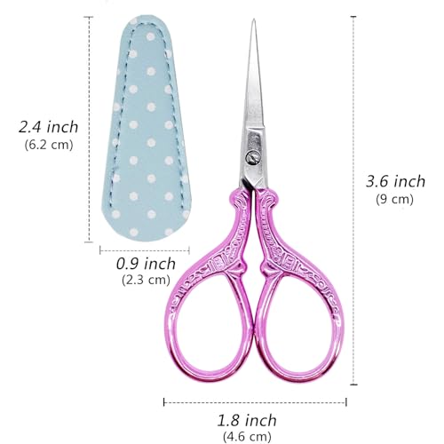 3.6 inch Embroidery Scissors with Sheath Sharp Sewing Crochet Cross Stitch - color: Purple