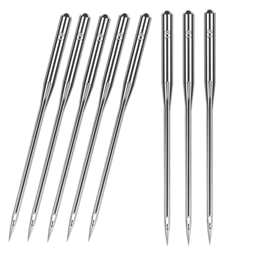 100 Pcs Size 100/16 Universal Leather&Jeans Sewing Machine Needles, Heavy Duty Machine Needles for Thickened Fabrics, Compatible with Home Sewing Machine - style: 100PCS Size 100/16