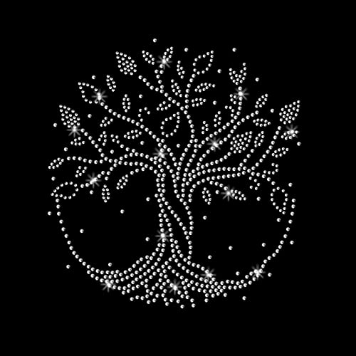 NBEADS Tree of Life Rhinestone Iron on Hotfix, Heat Transfer Decal Bling Rhinestone Decals Rhinestone Heat Transfer Patch Clothing Repair Applique for T-Shirt Clothing Pants Bags - color: Tree of Life