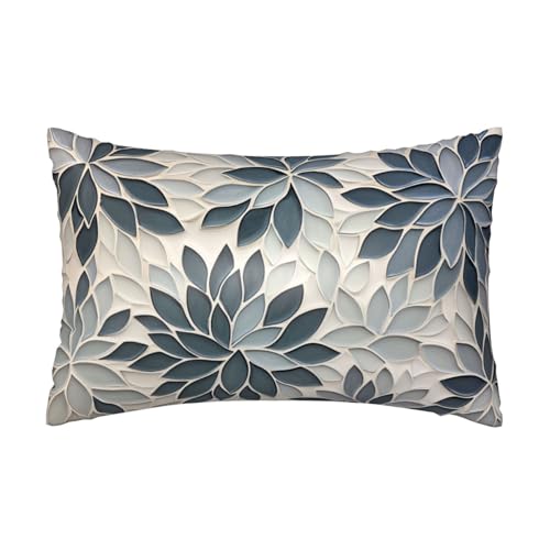 Satin Pillowcase for Hair and Skin Abstract Modern Blue-Gray Floral Super Soft and Cooling Similar to Silk Pillow Case 1 Pack with Hidden Zipper Silky Soft Zippered Satin Pillowcase20 x30 - color: Abstract Modern Blue-gray Floral