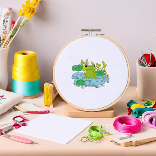 27Pcs Frog on Lotus Leaf Water Soluble Hand Sewing Stabilizers - style: Frog