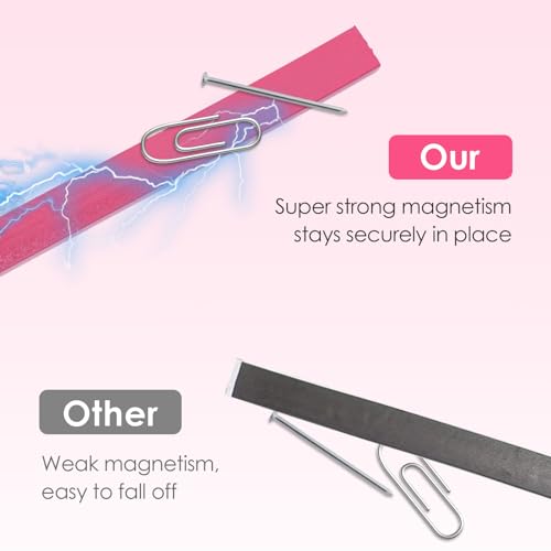 UNIMEIX 8 Pcs Magnetic Strips for Cross Stitch Knitting Chart Keeper Magnet Replacement Set Magnets Crochet Line Keeper Replacement Cross Stitch Supplies for Crafts Work（Exclude Chart Board） (Pink) - color: Pink