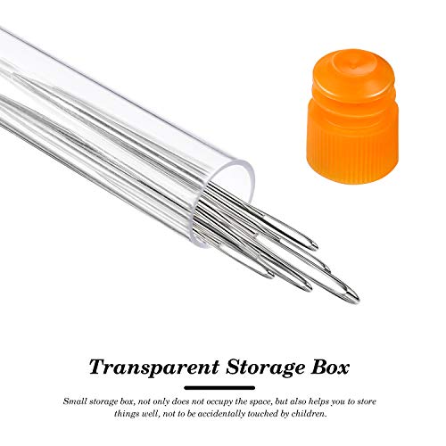 Outus 18 Pcs Large-Eye Needles Steel Yarn Knitting Needle, 3 Size with Case
