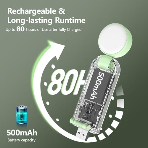 VAVOFO USB Rechargeable Book Light, Bookmark Clip on LED Reading Light - color: Green