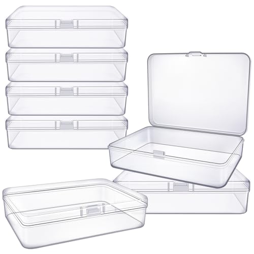 4 Pieces Plastic Organizer Boxes with Hinged Lid for Beads, Jewelry, Earrings, Fishing Tackle Storage and Organizer (4.52 x 3.34 x 1.1 Inch) - size: 4.52 x 3.34 x 1.1 Inch