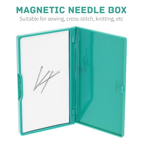 Ciieeo Magnetic Pin Holder Reusable Needle Container Sewing Tool for Sewing Pins Head Pins Hair Pins Clips and Screws Portable Supply Organizer for Home Cross Stitch and Knitting 4.33X2.59X0.39 in