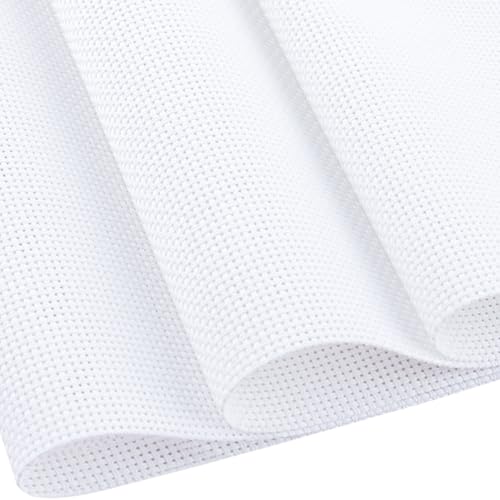 MYFAMIREA Cross Stitch Aida Fabric 14 Count, 39 by 30 Inch Large Size, Classic Reserve Cross Stitch Aida Cloth for Home DIY Embroidery Decoration, White - color: White, size: 14 CT 39 x 30In