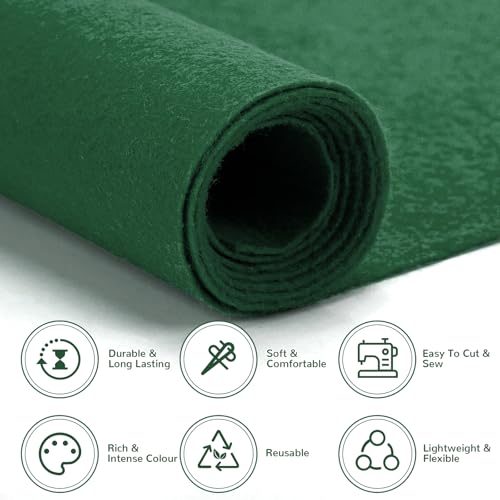 Felt Fabric 18" X 36" (Forest Green) - color: Forest Green, size: 18" X 36"