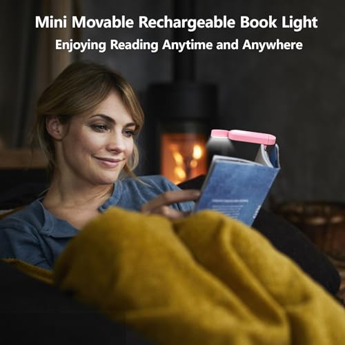 VAVOFO USB Rechargeable Book Light, Bookmark Clip on LED Reading Light - color: Pink