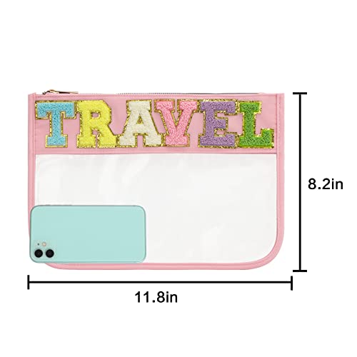 DYSHAYEN Clear Snacks Bag for Travel - color: Pink-Travel