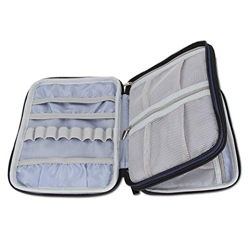 Damero Crochet Hook Case Organizer Empty, Large, Blue Dots - color: Blue Dots, size: Large (For Up to 8'' Needles)