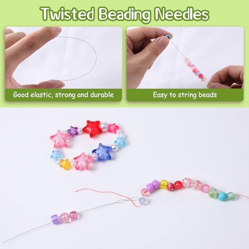 12Pcs Beading Needles Extra Fine 0.02"& Long 5.5" for Seed Beads