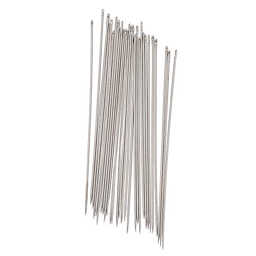 Craftdady 125Pcs Steel Beading Needles 3.5 Inch Long Straight Thin Beading Embroidery Needles for Sewing Easy Threading Jewelry Making - size: 1.2mm thick, 89mm long