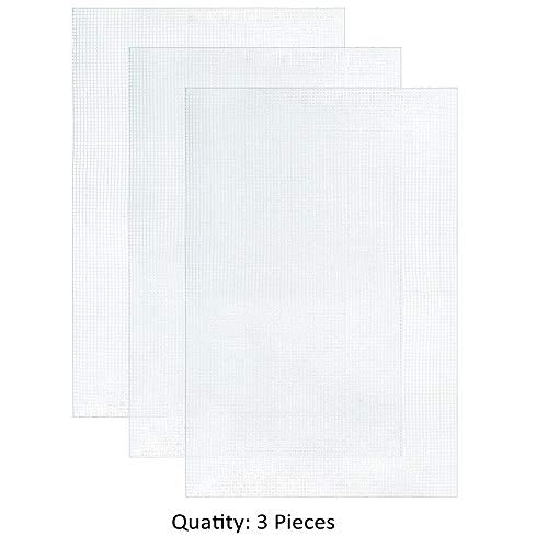 Pllieay 3 Pieces Big Size Mesh Plastic Canvas Sheets for Embroidery, Acrylic Yarn Crafting, Knit and Crochet Projects, 6 Count(19.6 X 13 inch) (Pack of 2) - size: 3Pcs 6 count (Pack of 2)
